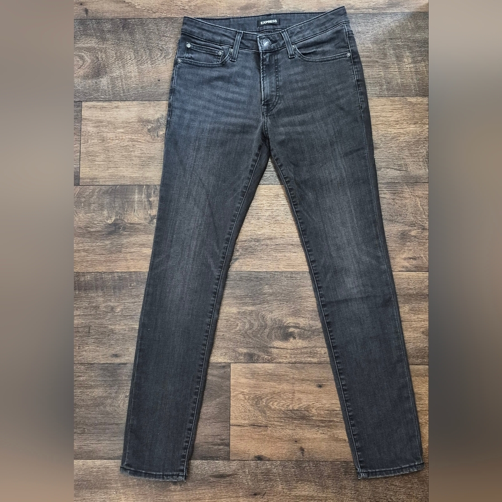 Express Men's Skinny Jeans in Washed Charcoal